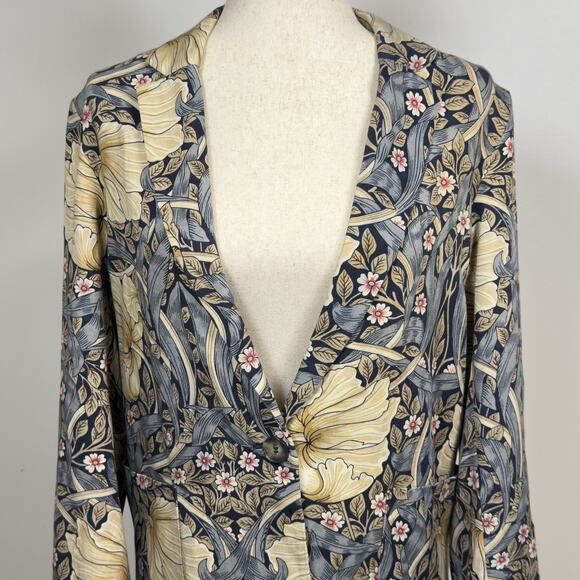 Morris & Co x H&M Sz. 2 Pimpernel Floral Art Nouveau Jacket Blazer - Picture 3 of 15